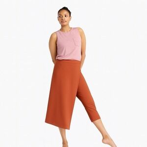 Betabrand Sassiest Pants Tan Wrap Skirt Capri Yoga Pants NWT Women's six  M Long